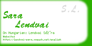 sara lendvai business card